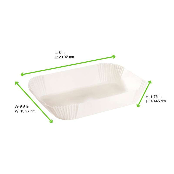 Caissette ovale de cuisson en papier siliconé blanc 205x145mm H45mm - 50Pcs
