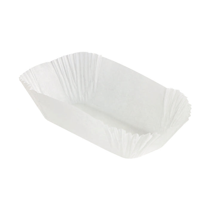 Caissette de cuisson ovale en papier blanc ingraissable 235x200mm H50mm - 100Pcs