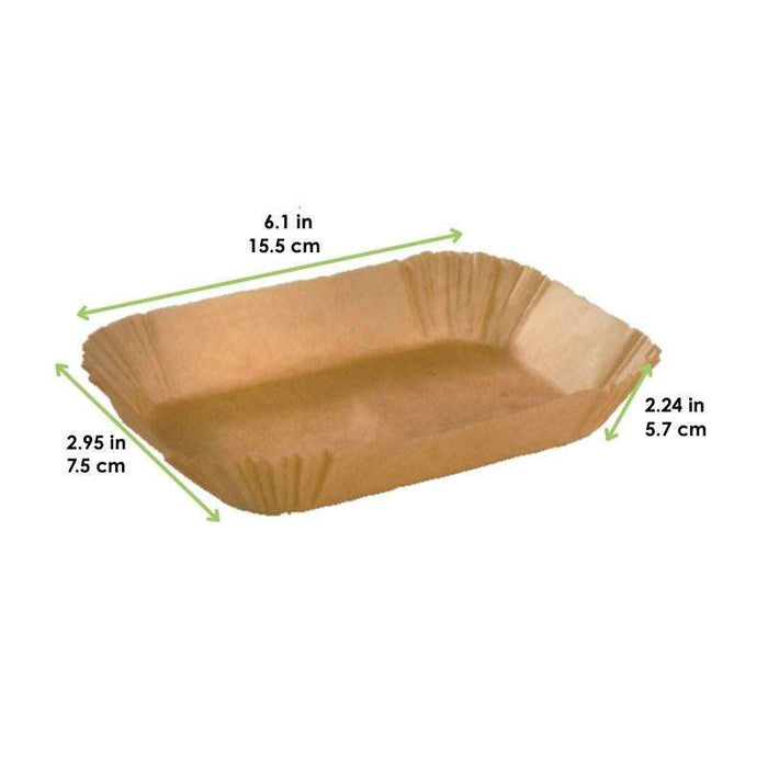 Caissette papier de cuisson ovale brune siliconée 155x75mm H57mm-50Pcs