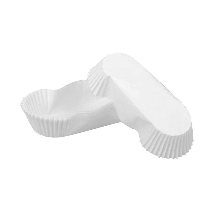 Caissette papier de cuisson ovale blanche siliconée 155x75mm H57mm-50Pcs