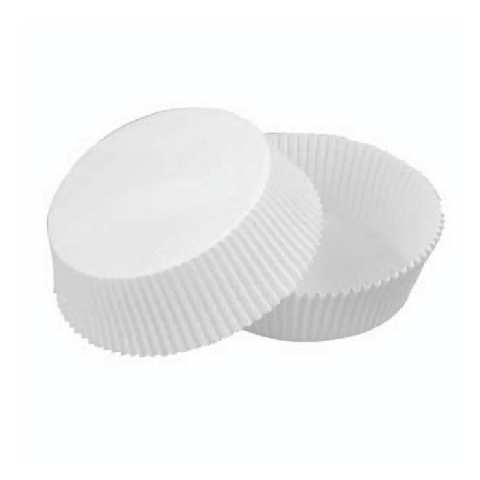 Caissette ronde de cuisson en papier blanc siliconé Ø38mm H21mm - 100Pcs