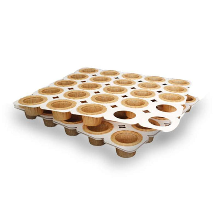 Plateau de cuisson 25 empreintes mini cakes en papier kraft 285x285mm H25mm - 50Pcs
