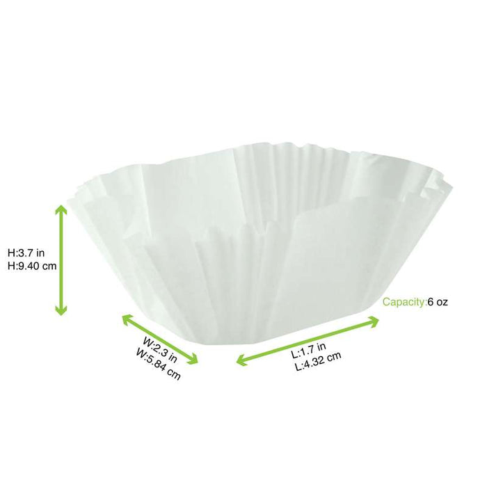 Caissette papier de cuisson ovale blanche siliconée  65x50mm H40mm-100Pcs