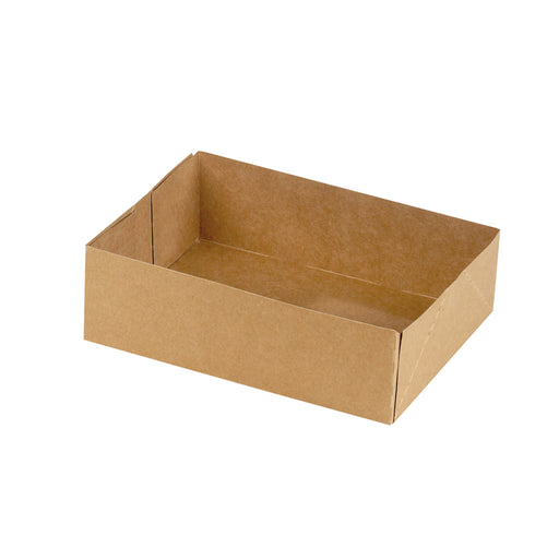 Boite pâtissière carton brun sans couvercle  140x100mm H50mm - 100Pcs