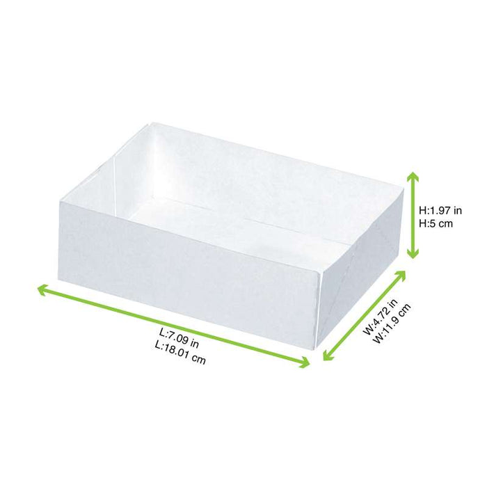 Boite pâtissière carton blanc sans couvercle  180x120mm H50mm - 100Pcs