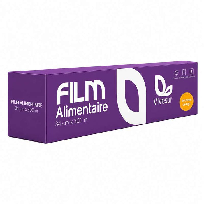 Film alimentaire étirable PVC en boîte distributrice Zip Cut 300mm x 300m - 6Pcs