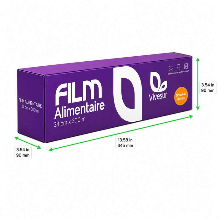 Film alimentaire étirable PVC en boîte distributrice Zip Cut 300mm x 300m - 6Pcs