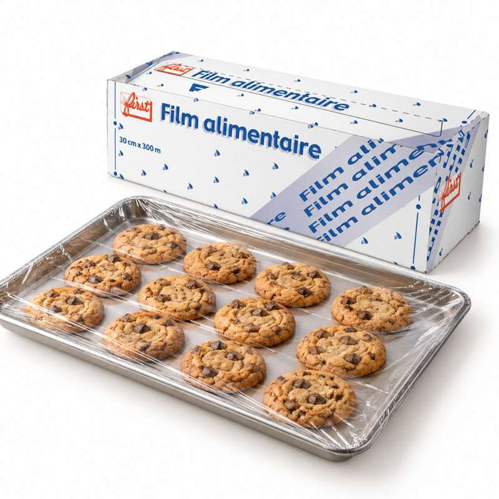 Film étirable alimentaire PVC avec boîte distributrice 450mm x 300m - 6Pcs