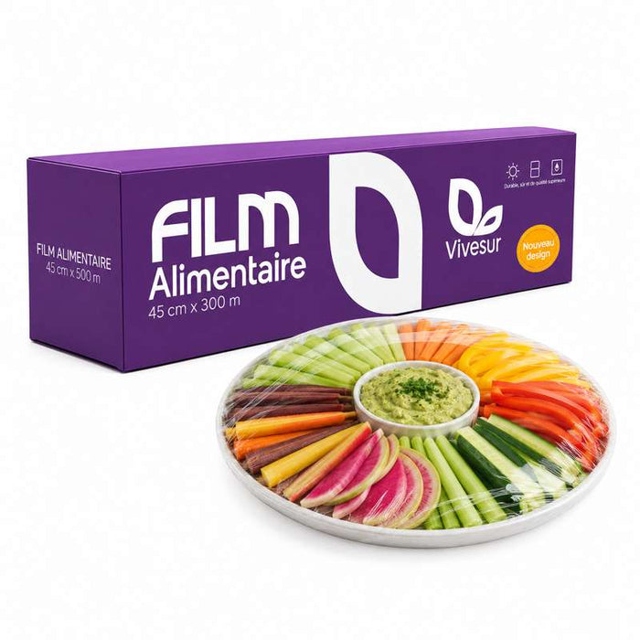 Film étirable PVC en boîte distributrice Zip Cut 450mm x 300m - 6Pcs