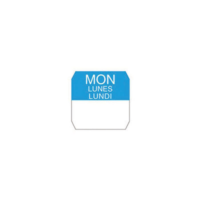 Étiquette jour bleue "lundi" en rouleau 25x25mm - 1000Pcs
