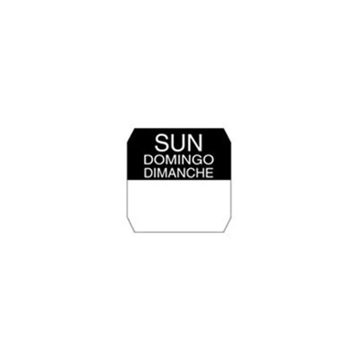 Étiquette soluble noire "Dimanche" en rouleau 25x25mm - 1000Pcs