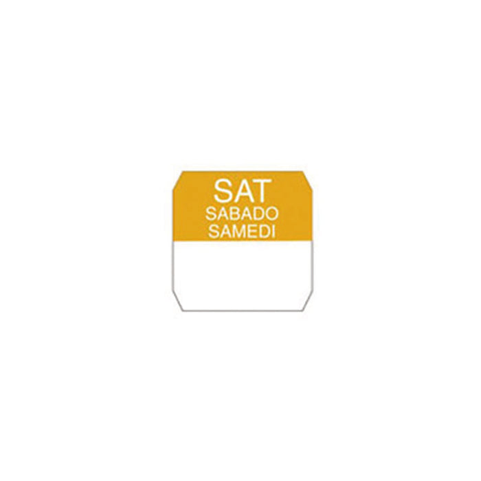 Étiquettes solubles orange "samedi" en rouleau 25x25mm - 1000Pcs