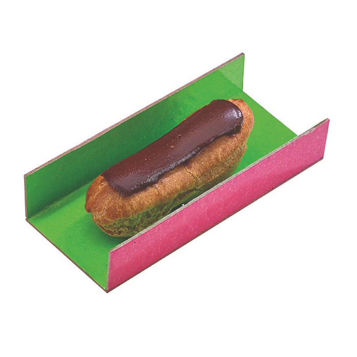 Support plié réversible anis et fuchsia pour pâtisseries 130x45mm - 200Pcs