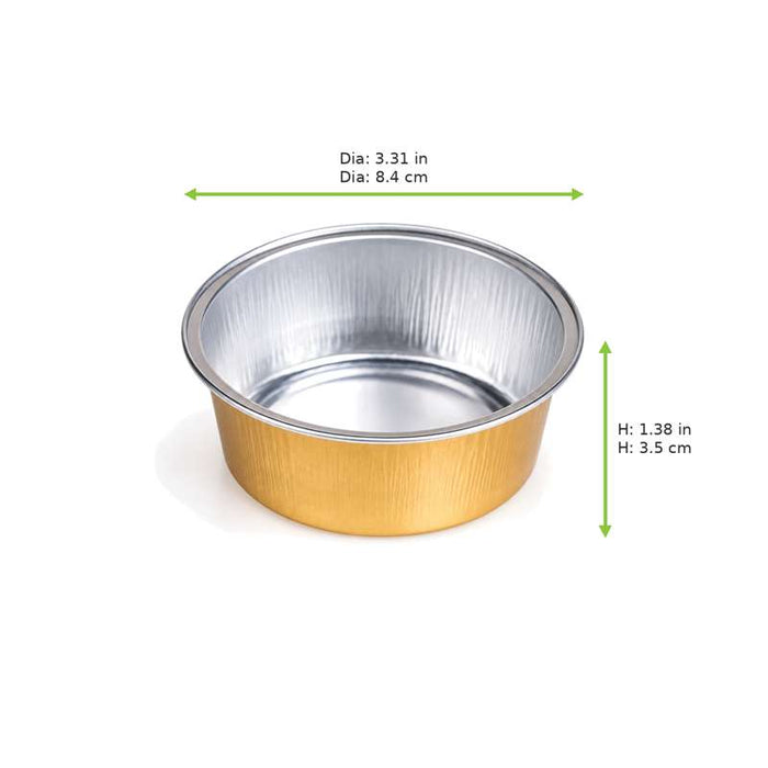 Ramequin aluminium rond doré Ø84mm H35mm 125ml - 2400Pcs