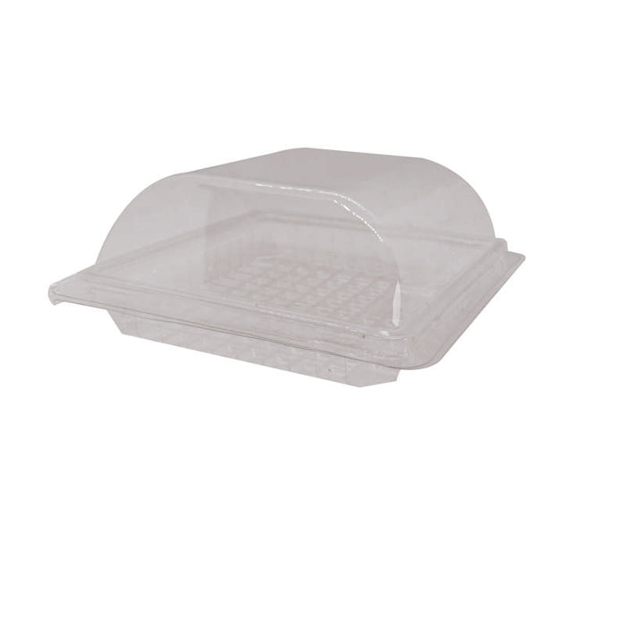 Boîte à bun transparente à couvercle charnière 150x140mm H57mm - 300Pcs