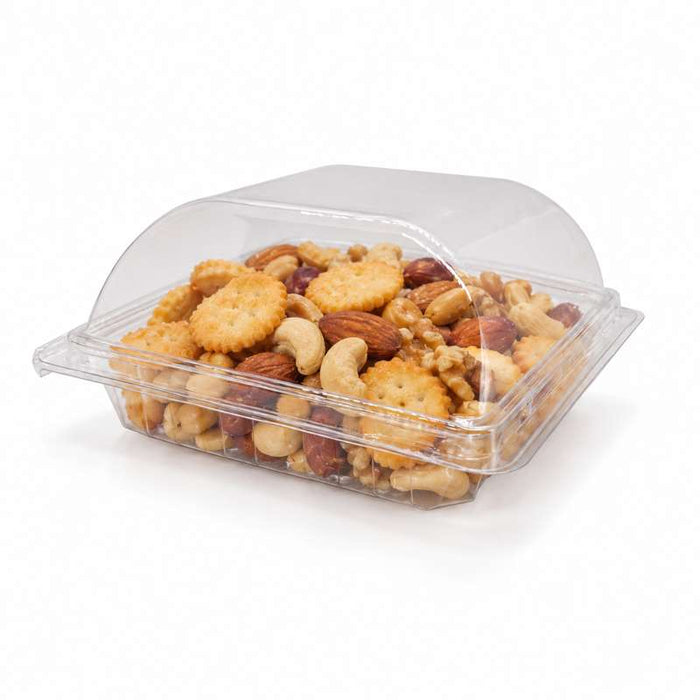 Boîte à bun transparente à couvercle charnière 150x140mm H57mm - 300Pcs