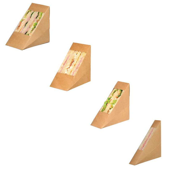 Triangle sandwich kraft simple à fenêtre  52x123mm H123mm-500Pcs