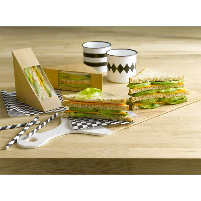 Triangle sandwich kraft simple à fenêtre  52x123mm H123mm-500Pcs