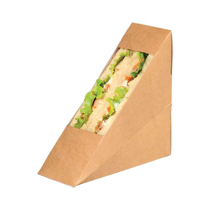 Triangle sandwich kraft simple à fenêtre  52x123mm H123mm-500Pcs