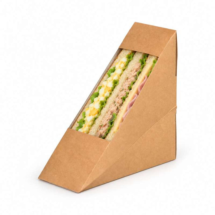 Triangle sandwich kraft simple à fenêtre  52x123mm H123mm-500Pcs