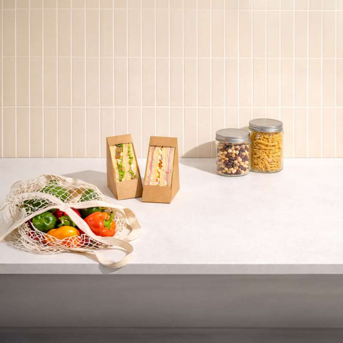 Triangle sandwich kraft double à fenêtre  72x123mm H123mm-500Pcs