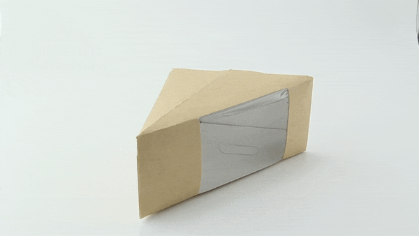 Triangle sandwich kraft double à fenêtre  72x123mm H123mm-500Pcs