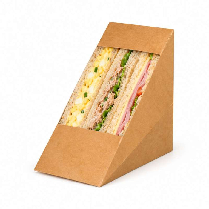 Triangle sandwich kraft double à fenêtre  72x123mm H123mm-500Pcs