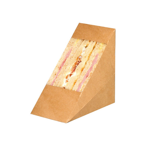 Triangle sandwich kraft double à fenêtre  72x123mm H123mm-500Pcs