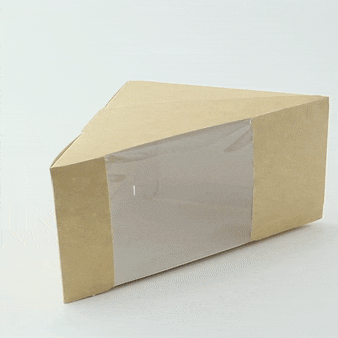 Triangle sandwich kraft triple à fenêtre  82x123mm H123mm-500Pcs
