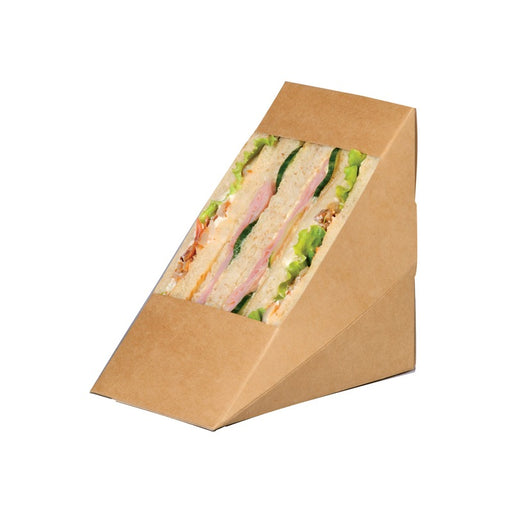 Triangle sandwich kraft triple à fenêtre  82x123mm H123mm-500Pcs