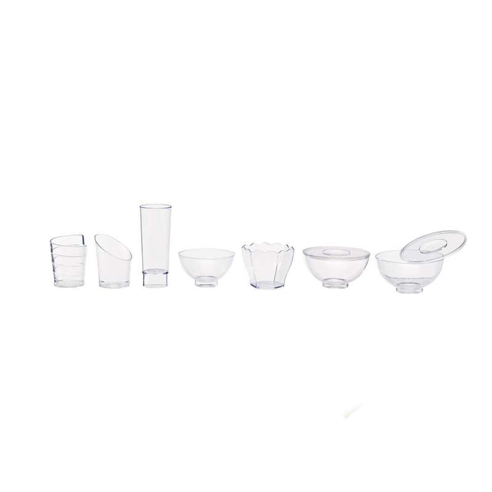 Couvercle transparent plat et rond en plastique PS  H2mm-240Pcs