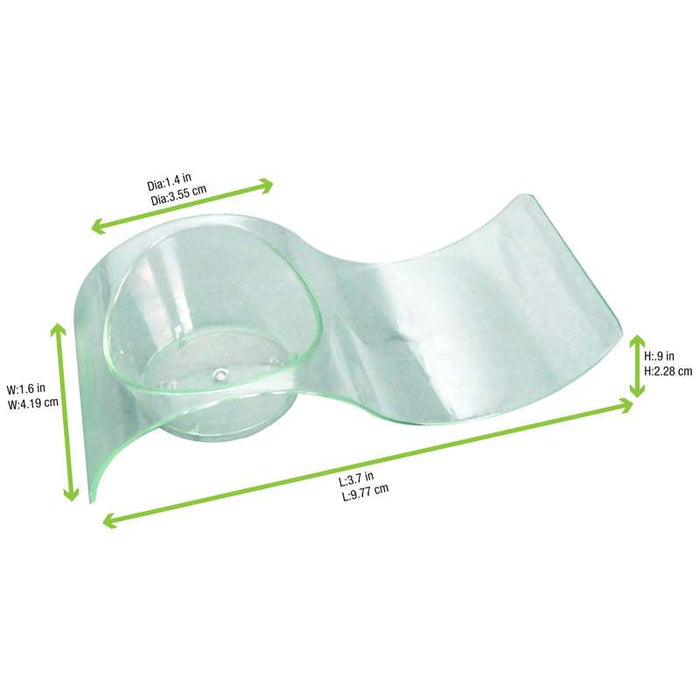 Mise en bouche  pot vague plastique PS vert transparente ?Gizmo?  100x40mm H24mm-200Pcs