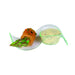 Mise en bouche  pot vague plastique PS vert transparente ?Gizmo?  100x40mm H24mm-200Pcs
