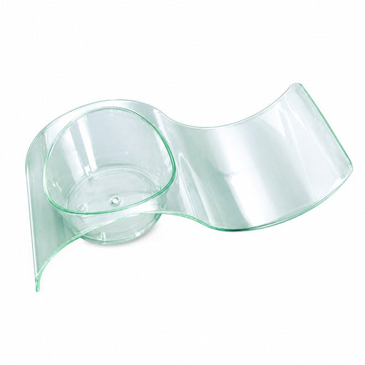 Mise en bouche  pot vague plastique PS vert transparente ?Gizmo?  100x40mm H24mm-200Pcs
