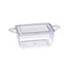 Mise en bouche plastique PS vert rectangulaire transparente avec anses et couvercle "Loukià"  96x50mm H35mm 75ml-576Pcs