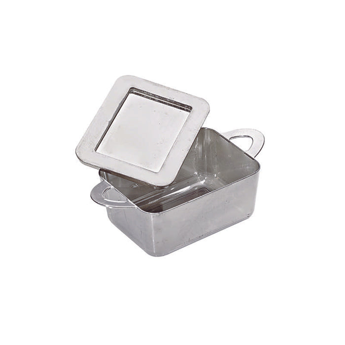 Mini marmite plastique PS argentée avec couvercle "Loukia"  95x53mm H35mm-144Pcs