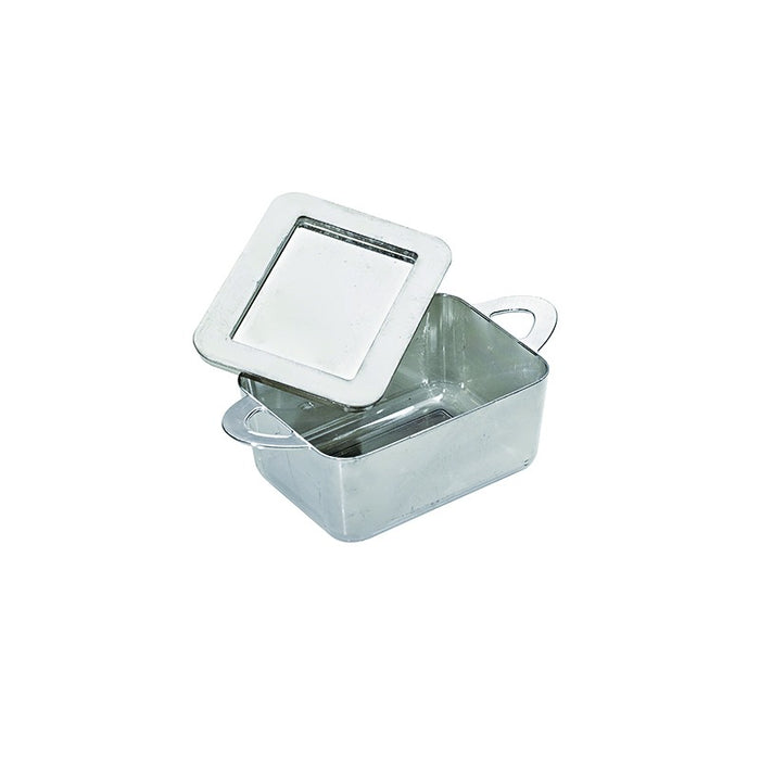 Mini marmite plastique PS argentée avec couvercle "Loukia"  95x53mm H35mm-144Pcs