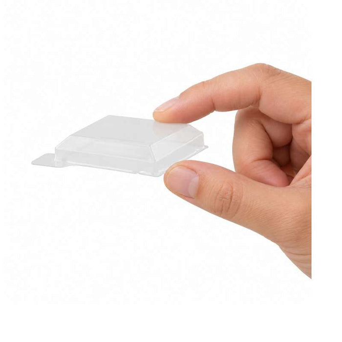 Couvercle Taiti plat et carré transparent en plastique PET 46x46mm H10mm-600Pcs