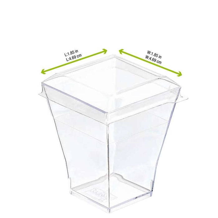 Couvercle Taiti plat et carré transparent en plastique PET 46x46mm H10mm-600Pcs
