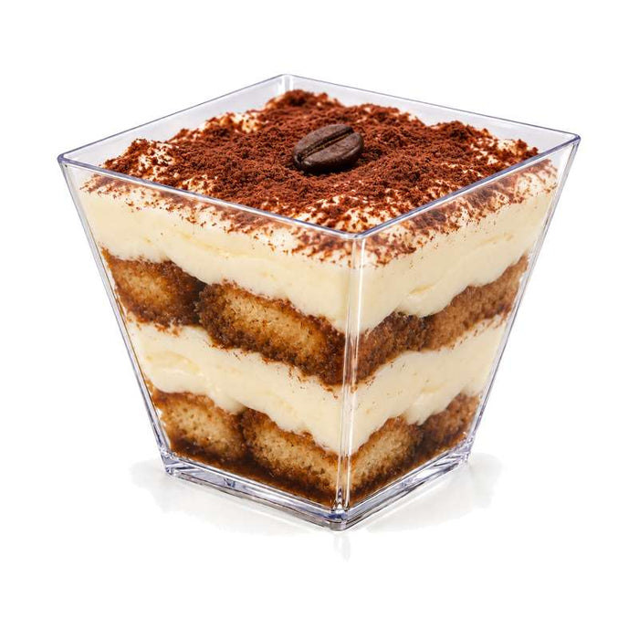 Verrine carrée transparente "Quadra" en PS, sans couvercle 72x72mm H72mm 200ml - 576Pcs