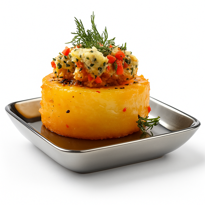 Mise en bouche plastique PS argent carrée ?Souzy? 63x63mm H10mm-500Pcs