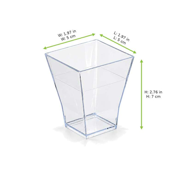 Verrine pyramide transparente "Taïti" en PS 50x50mm H70mm 120ml - 600Pcs