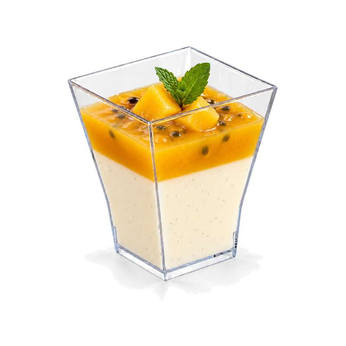 Verrine pyramide transparente "Taïti" en PS 50x50mm H70mm 120ml - 600Pcs