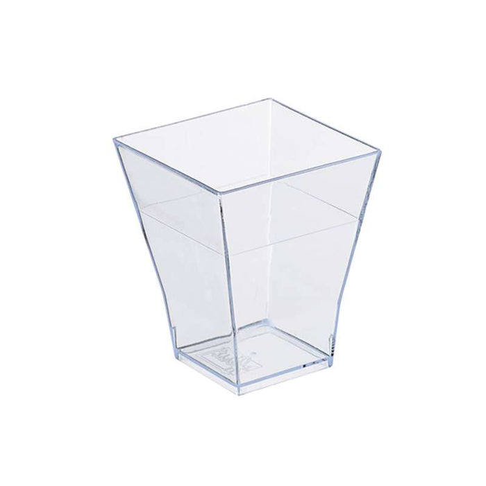 Verrine pyramidale plastique PS transparente ?Taïti?  45x45mm H55mm 60ml - 600Pcs