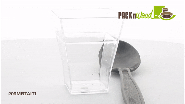 Verrine pyramidale plastique PS transparente ?Taïti?  45x45mm H55mm 60ml - 600Pcs