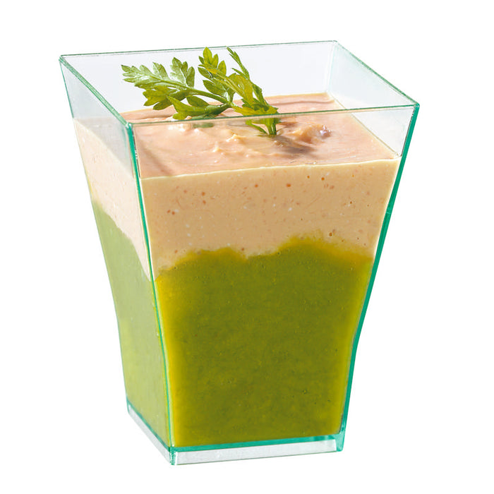 Verrine pyramidale plastique PS transparente ?Taïti?  45x45mm H55mm 60ml - 600Pcs