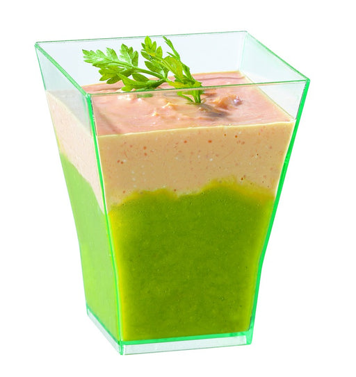 Verrine pyramidale plastique PS transparente ?Taïti?  45x45mm H55mm 60ml - 600Pcs