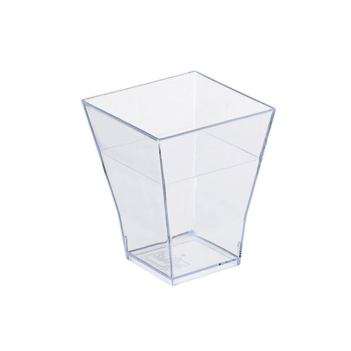 Verrine pyramidale plastique PS transparente ?Taïti?  45x45mm H55mm 60ml - 600Pcs