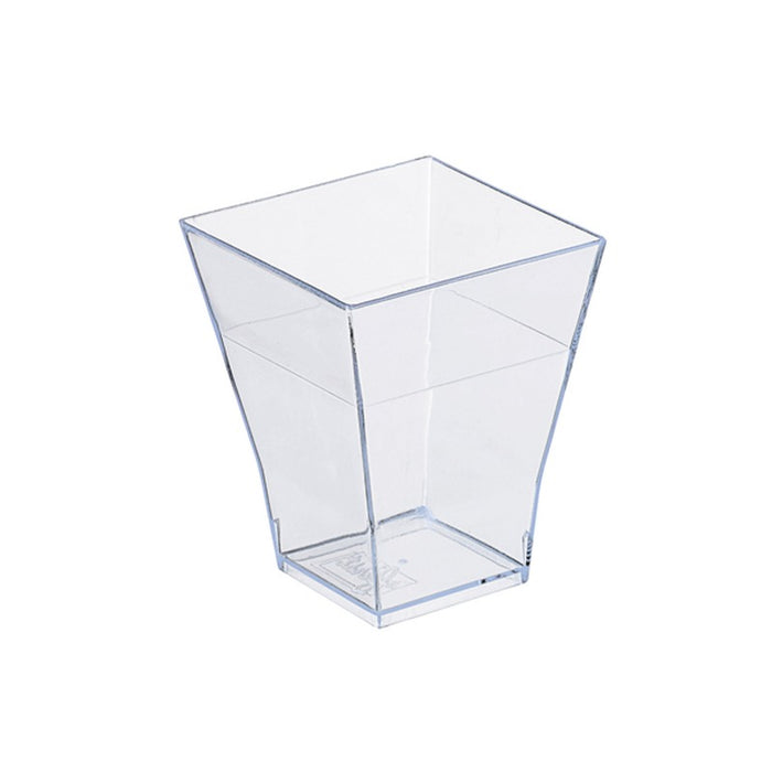 Verrine pyramidale plastique PS transparente ?Taïti?  45x45mm H55mm 60ml - 600Pcs