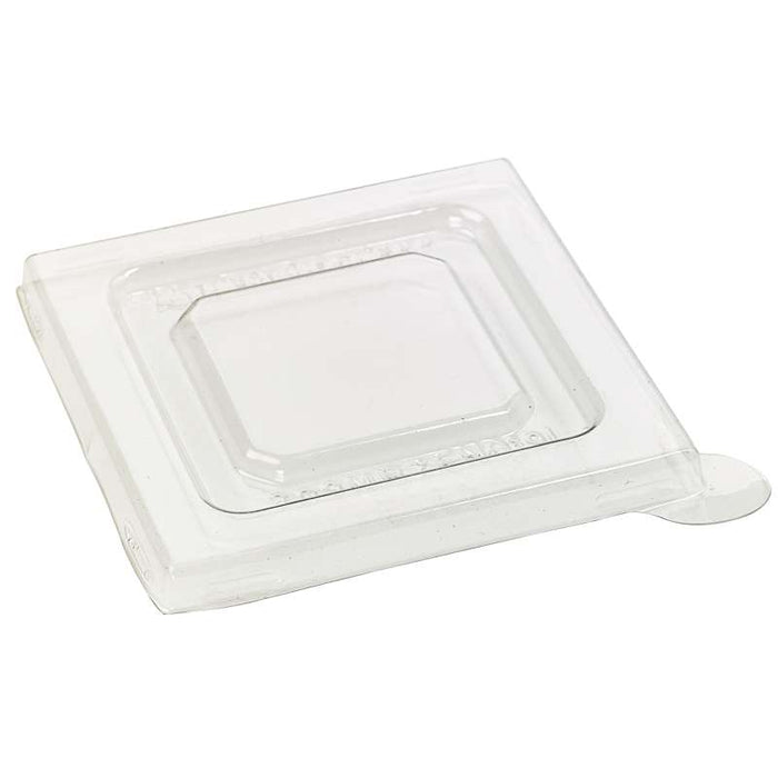 Couvercle Zeno transparent plat et carré en plastique PET 75x75mm H6mm-600Pcs
